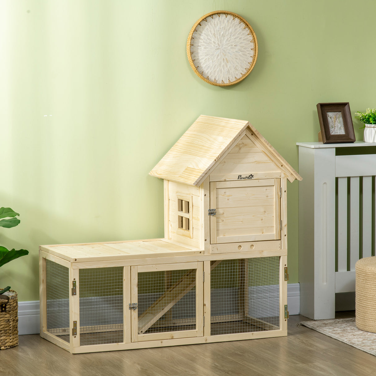 immagine-8-easycomfort-easycomfort-conigliera-per-interno-in-legno-dabete-con-vassoio-estraibile-3-porte-e-area-esterna-151-5x106x97-cm