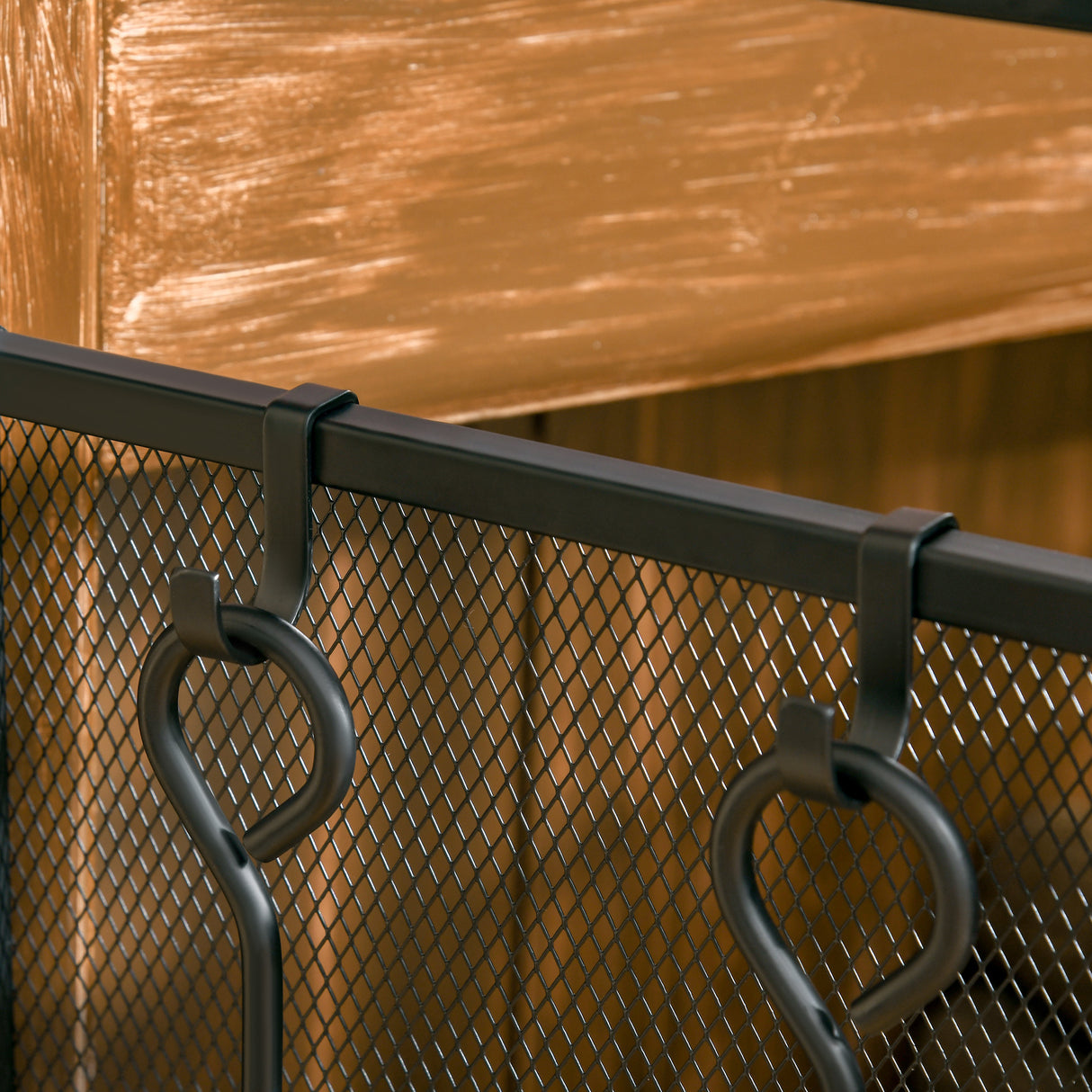 immagine-8-easycomfort-easycomfort-parascintille-camino-moderno-parafuoco-pieghevole-con-2-porte-in-metallo-nero