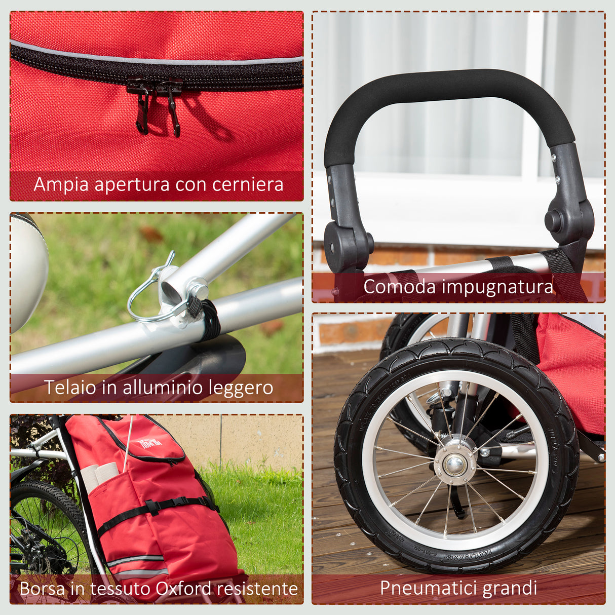 immagine-8-easycomfort-easycomfort-rimorchio-bici-2-in-1-pieghevole-e-portatile-con-borsa-da-trasporto-in-tessuto-oxford-53x43x110-cm