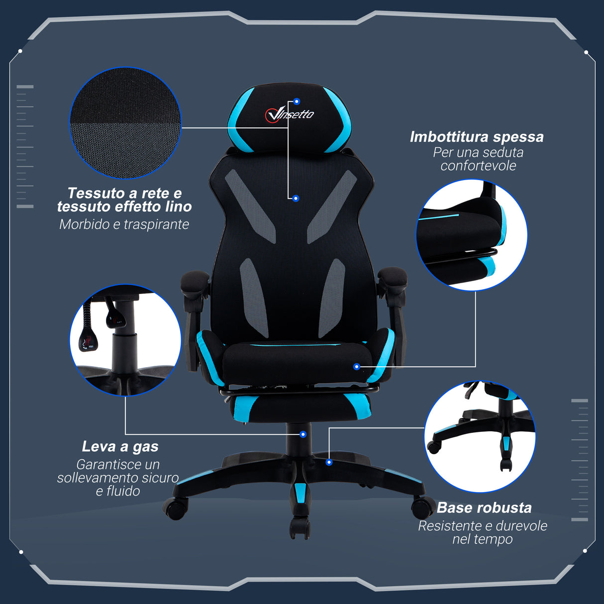 immagine-8-easycomfort-easycomfort-sedia-da-gaming-con-supporto-lombare-sedia-ufficio-ergonomica-con-altezza-regolabile-in-tessuto-nero-e-blu-65x65x119-129cm