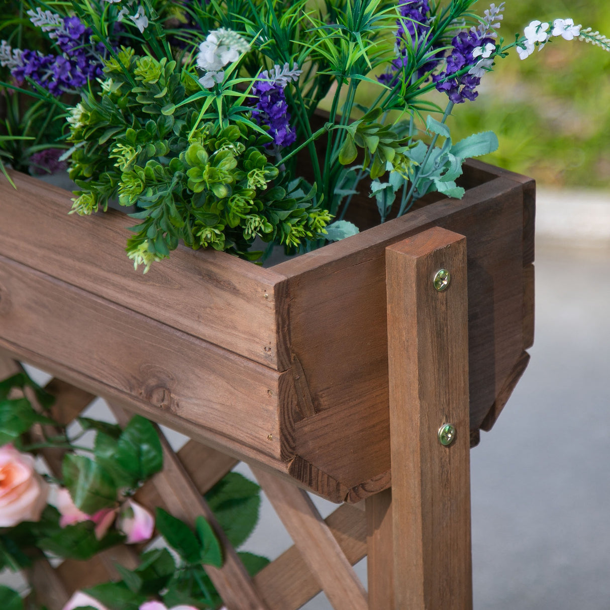 immagine-9-easycomfort-easycomfort-fioriera-da-esterno-rialzata-con-traliccio-per-rampicanti-scaffale-porta-piante-da-interno-in-legno-68x30x85-5cm-ean-8054144131030