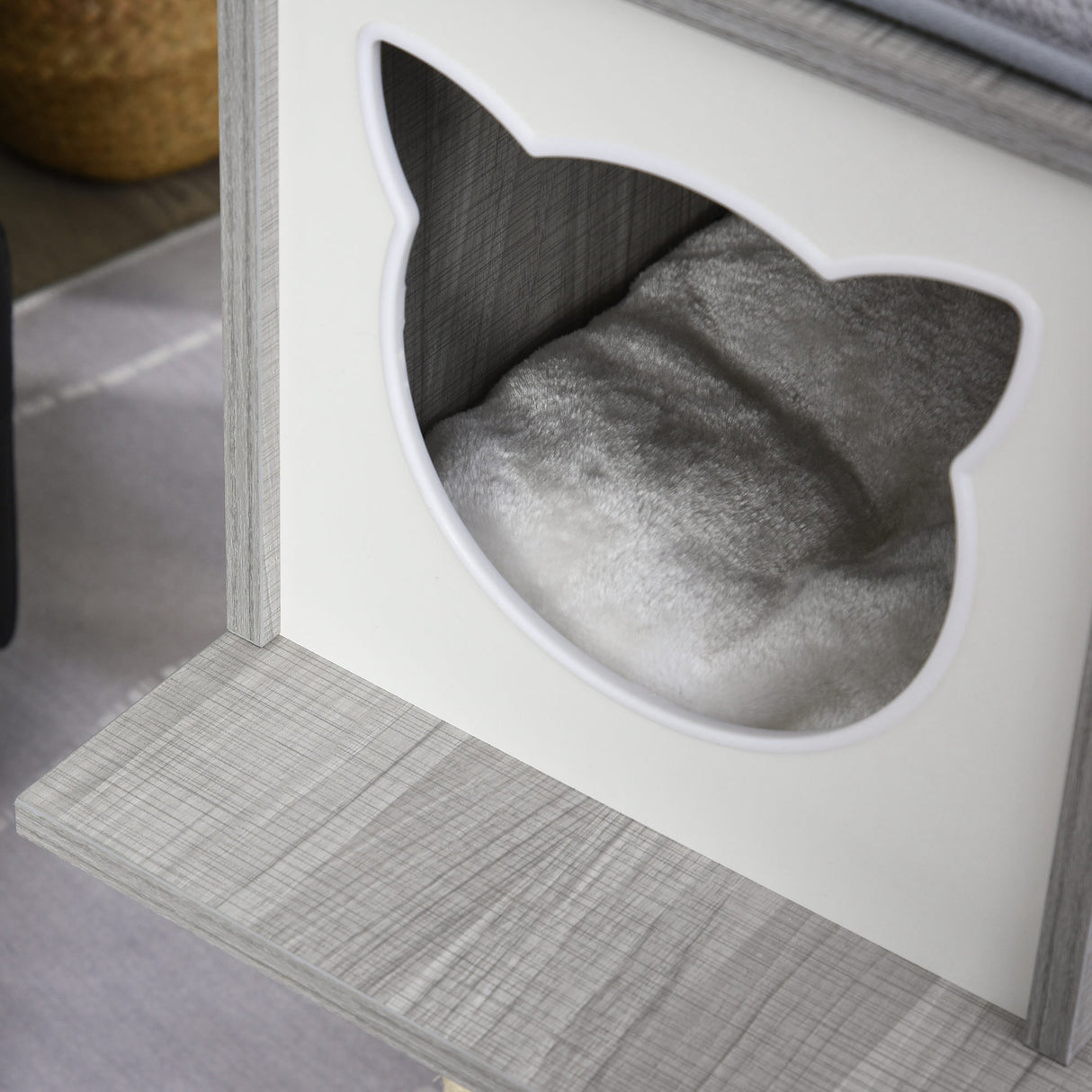 immagine-9-easycomfort-easycomfort-tiragraffi-per-gatti-multi-attivita-morbido-con-cuccia-palla-cestino-sospeso-in-sisal-peluche-grigio-61x49x160-5cm-ean-8054144135533