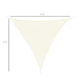 easycomfort easycomfort tenda da sole triangolare in hdpe crema 4x4x4m