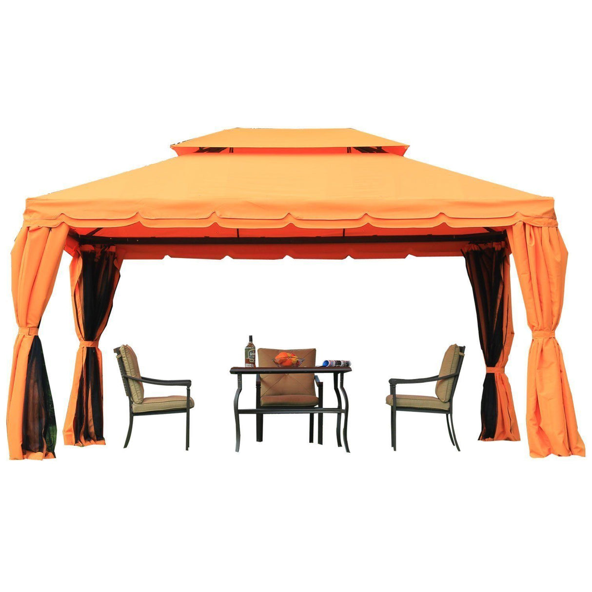 easycomfort easycomfort gazebo di lusso tendone da giardino con tettoia idrorepellente 3x4m