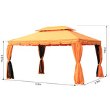 easycomfort easycomfort gazebo di lusso tendone da giardino con tettoia idrorepellente 3x4m