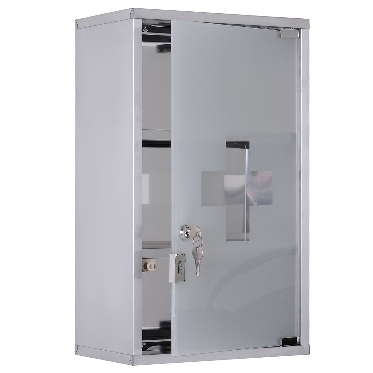 easycomfort easycomfort armadietto medicinali 50x30x18cm cassetta mobile bagno primo soccorso in acciaio inox con serratura ean 8054111845243