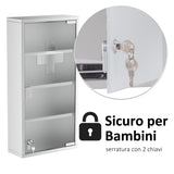 easycomfort easycomfort armadietto medicinale cassetta porta medicina a quattro ripiani in acciaio inox 30 x 12 x 60cm ean 8054111841658