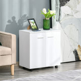 easycomfort easycomfort mobiletto in legno con ruote e 2 ante 60x35x65cm bianco ean 8054144131573