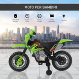 easycomfort easycomfort moto cross elettrica con rotelle verde per bambini 3 anni e piu batteria 6v velocita 2 5kmh 102 x 53 x 66cm
