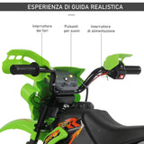 easycomfort easycomfort moto cross elettrica con rotelle verde per bambini 3 anni e piu batteria 6v velocita 2 5kmh 102 x 53 x 66cm