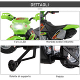 easycomfort easycomfort moto cross elettrica con rotelle verde per bambini 3 anni e piu batteria 6v velocita 2 5kmh 102 x 53 x 66cm