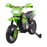 easycomfort easycomfort moto cross elettrica con rotelle verde per bambini 3 anni e piu batteria 6v velocita 2 5kmh 102 x 53 x 66cm