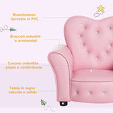 easycomfort easycomfort poltroncina per bambini imbottita poltrona per cameretta con rivestimento in pvc e struttura in legno 59x41 5x49cm rosa