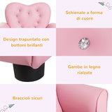 easycomfort easycomfort poltroncina per bambini imbottita poltrona per cameretta con rivestimento in pvc e struttura in legno 59x41 5x49cm rosa