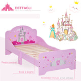 easycomfort easycomfort letto per bambini con bordi rialzati in legno per cameretta lettino per bimbi da 3 6 anni 143x73x60cm rosa