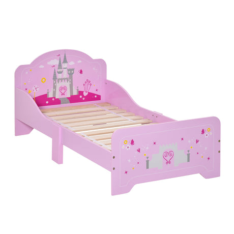 easycomfort easycomfort letto per bambini con bordi rialzati in legno per cameretta lettino per bimbi da 3 6 anni 143x73x60cm rosa