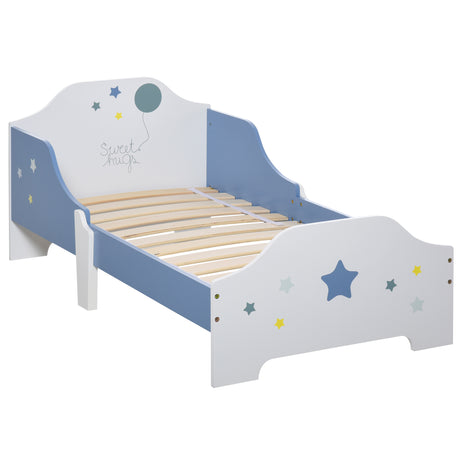 easycomfort easycomfort letto basso per bambini e bambine di 3 anni con sponde lettino blu e bianco 143 x 74 x 59 cm