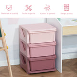 easycomfort easycomfort cassettiera in plastica colorata per cameretta con 3 cassetti 37x37x56 5cm rosa