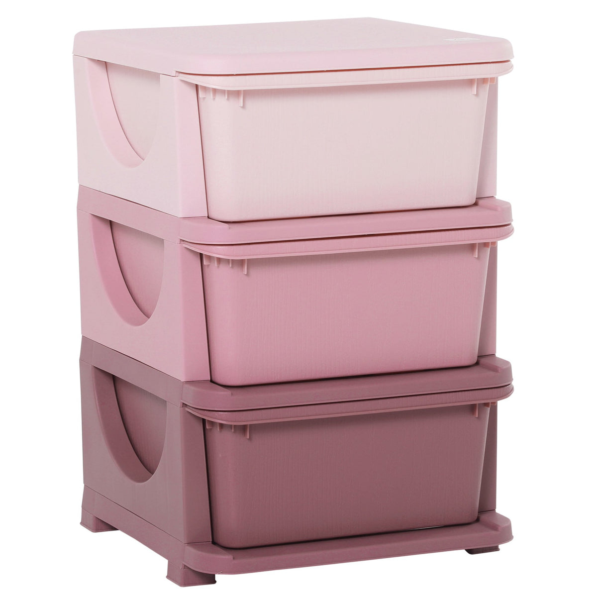 easycomfort easycomfort cassettiera in plastica colorata per cameretta con 3 cassetti 37x37x56 5cm rosa