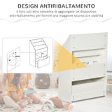 easycomfort easycomfort piccola libreria per bambini con ripiani e cassetto in mdf 60x29 9x90cm bianco