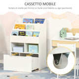 easycomfort easycomfort piccola libreria per bambini con ripiani e cassetto in mdf 60x29 9x90cm bianco