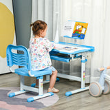 easycomfort easycomfort banco scuola con sedia per bambini 6 12 anni con altezza e inclinazione regolabile blu