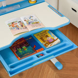 easycomfort easycomfort banco scuola con sedia per bambini 6 12 anni con altezza e inclinazione regolabile blu