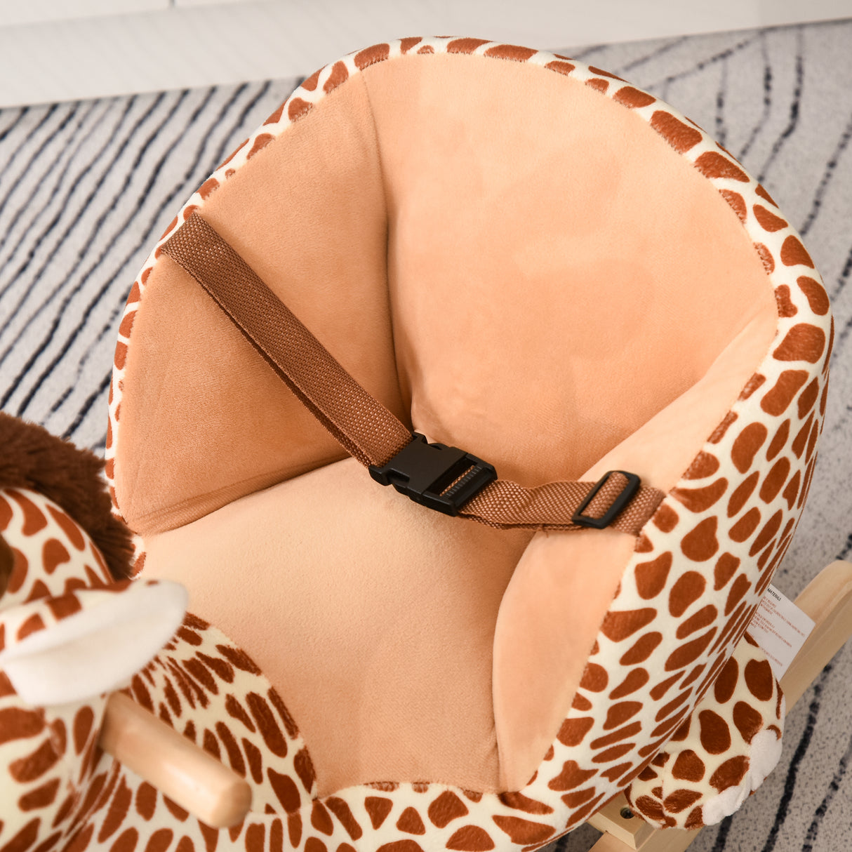 easycomfort easycomfort cavallo a dondolo in legno giraffa per i bambini 60 x 33 x 45cm