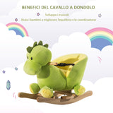 easycomfort easycomfort drago a dondolo in legno per i bambini verde e giallo