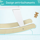 easycomfort easycomfort cavallo a dondolo per bambini 1 3 anni in legno bianco