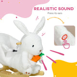easycomfort easycomfort animale a dondolo a forma di coniglio con suoni e cintura di sicurezza 60x33x50 cm bianco