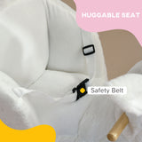 easycomfort easycomfort animale a dondolo a forma di coniglio con suoni e cintura di sicurezza 60x33x50 cm bianco