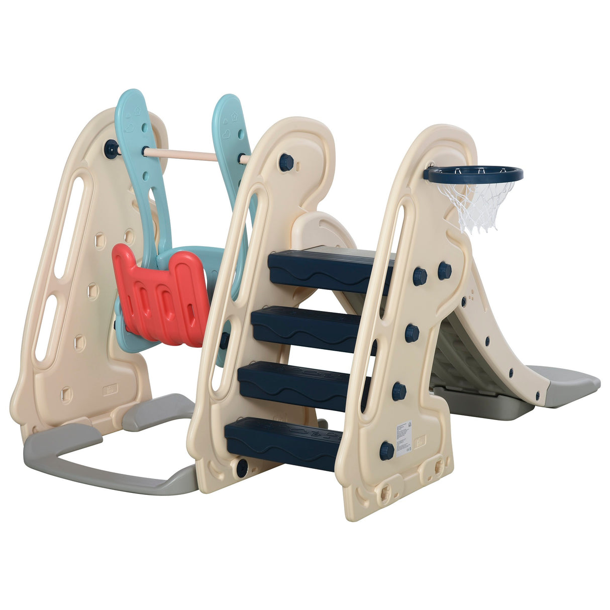easycomfort easycomfort scivolo per bambini da giardino o da cameretta con altalena seggiolino e canestro materiali certificati
