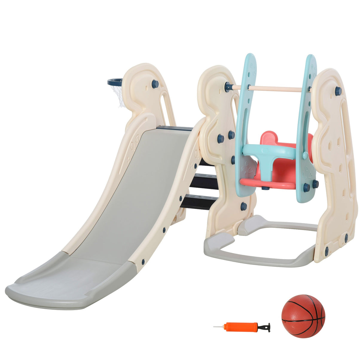 easycomfort easycomfort scivolo per bambini da giardino o da cameretta con altalena seggiolino e canestro materiali certificati