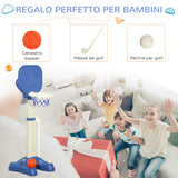 easycomfort easycomfort gioco 2 in 1 canestro per bambini con altezza regolabile e set golf eta 2 5 anni 46x41x116 153cm bianco e blu