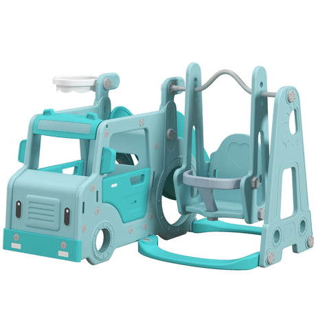 easycomfort easycomfort set scivolo per bambini 18 48 mesi con altalena macchinina e canestro 201x151x87 5cm azzurro