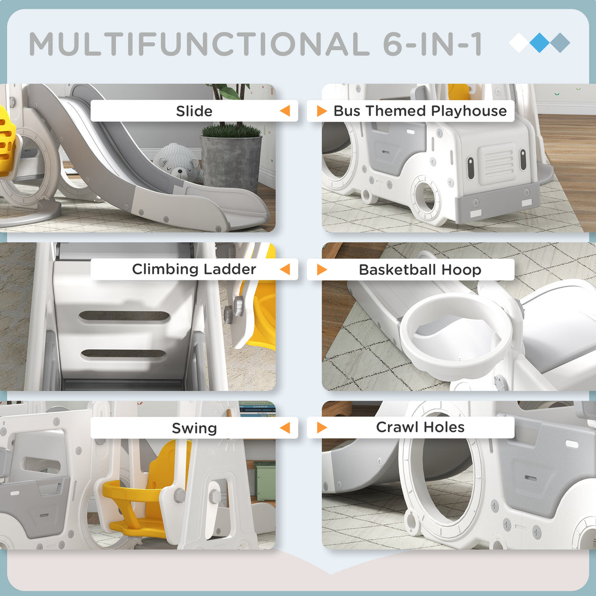 easycomfort easycomfort set scivolo per bambini 18 48 mesi con altalena macchinina e canestro 201x151x87 5cm bianco