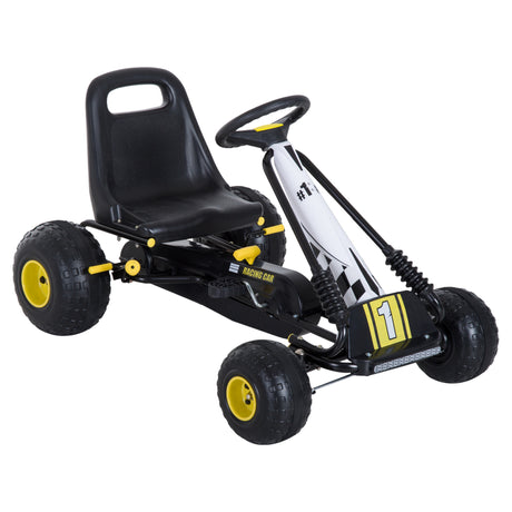easycomfort easycomfort go kart a pedali per bambini nero e giallo