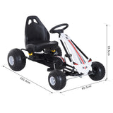 easycomfort easycomfort go kart a pedali per bambini con freno e frizione 101 5 65 5 59 5cm bianco nero