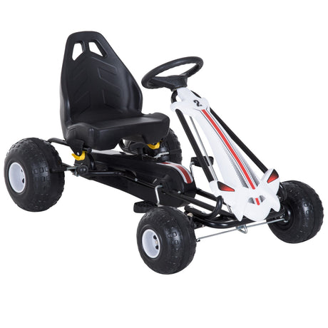 easycomfort easycomfort go kart a pedali per bambini con freno e frizione 101 5 65 5 59 5cm bianco nero