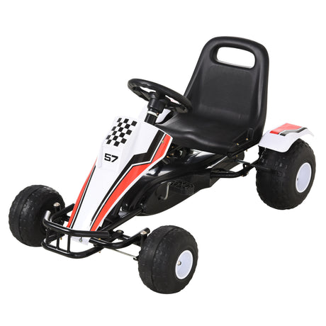easycomfort easycomfort go kart a pedali bianco e rosso per bambini 3 8 anni con sedile regolabile