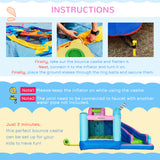 easycomfort gioco gonfiabile per bambini 3 8 anni a tema narvalo con borsa 11 paletti e toppe inclusi 330x280x200 cm