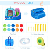 easycomfort gioco gonfiabile per bambini 3 8 anni a tema narvalo con borsa 11 paletti e toppe inclusi 330x280x200 cm