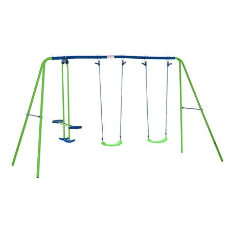 easycomfort easycomfort set altalene da giardino per 4 bambini 1 altalena doppia e 2 altalene singole capacita di peso 45kg altalena 180kg totale 280x140x178cm