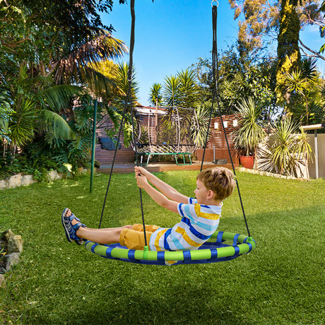 easycomfort easycomfort altalena per bambini da 3 8 anni da giardino 100cm e corde regolabili blu