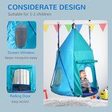 easycomfort easycomfort altalena da giardino con tenda per bambini da 3 8 anni 100cm e corde regolabili blu