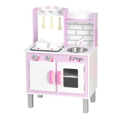 easycomfort easycomfort cucina giocattolo per bambini 3 anni con 5 accessori inclusi gioco con suoni realistici armadietto 55x30x80cm rosa