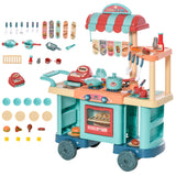 easycomfort easycomfort cucina giocattolo per bambini 3 6 anni caffetteria ristorante con 50 accessori inclusi 79 5 x 33 x 90 5cm