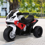easycomfort easycomfort moto elettrica per bambini max 20kg con licenza bmw 3 ruote batteria ricaricabile 6v bianco rosso 66x37x44cm