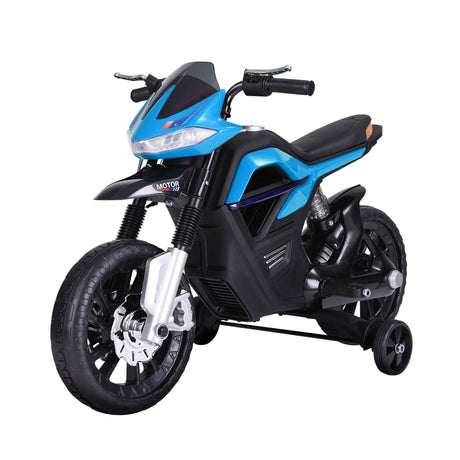 easycomfort easycomfort moto elettrica per bambini da 6v con rotelle e fari in pp e metallo 105x52 3x62 3 cm azzurro e nero